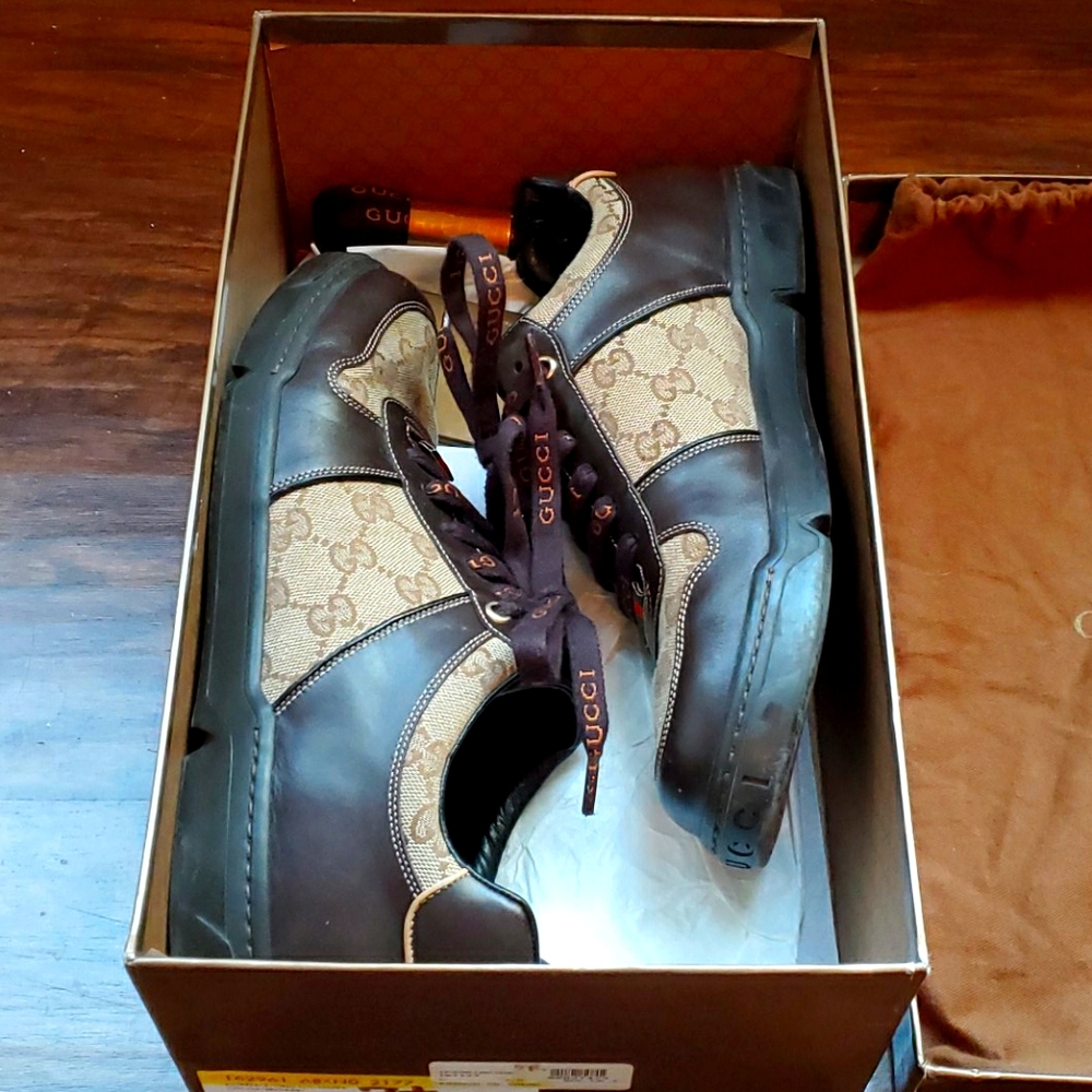 Gucci GG Canvas & Leather Sneakers